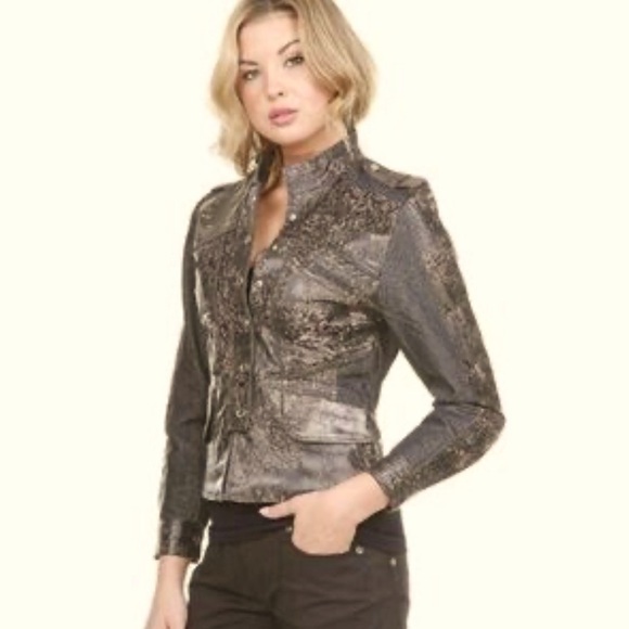 H&D Distressed Genuine Leather/Denim Jacket - Picture 1 of 15